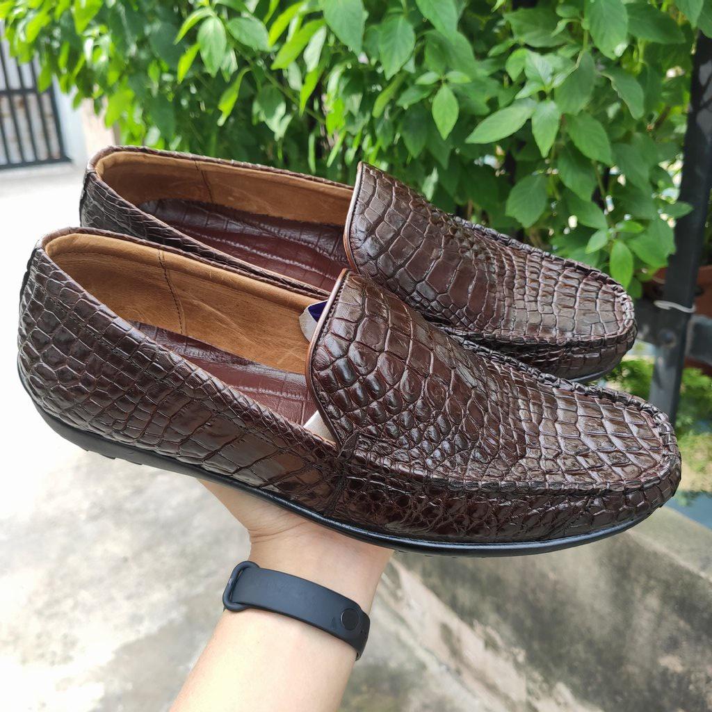 Giày Nam DA CHÂN CÁ SẤU TRƠN ĐẸP KHÔNG TÌ VẾT!