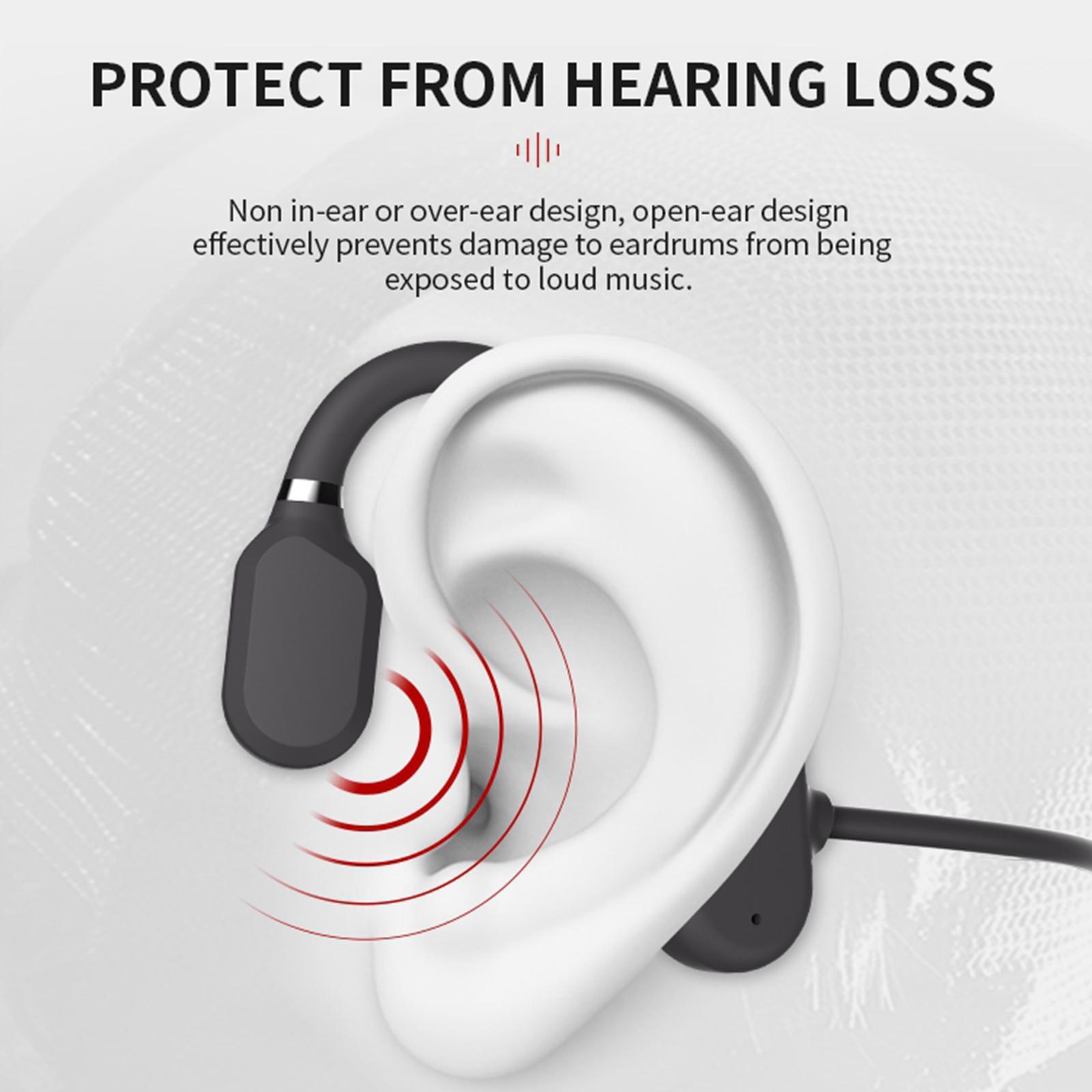 Ear Headphones 5.0 with microphone rophone Headset 6D for Cycling black