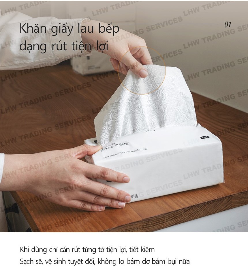 Khăn giấy rút lau bếp Saengong Pack 3 gói (100 tờ/gói)