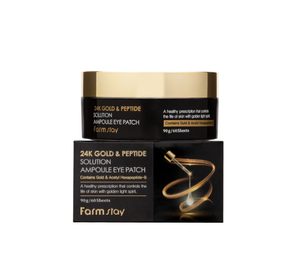 Mặt nạ mắt vàng 24k &amp; Peptide Farmstay 24k Gold &amp; Peptide Solution Ampoule Eye Patch