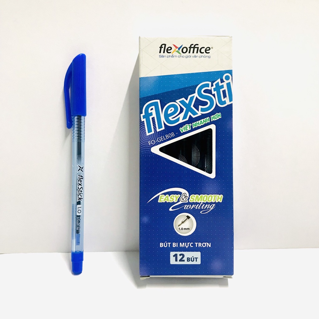 Combo 5 bút bi Flexstick Thiên Long FO-GELB08 nét 1.0mm - Thiết kế đậy nắp