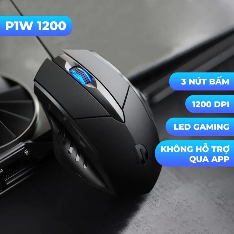 Chuột máy tính gaming TEKKIN INPHIC W1 PRO 7200 DPI bản có dây tắt âm silent Led - hàng nhập khẩu