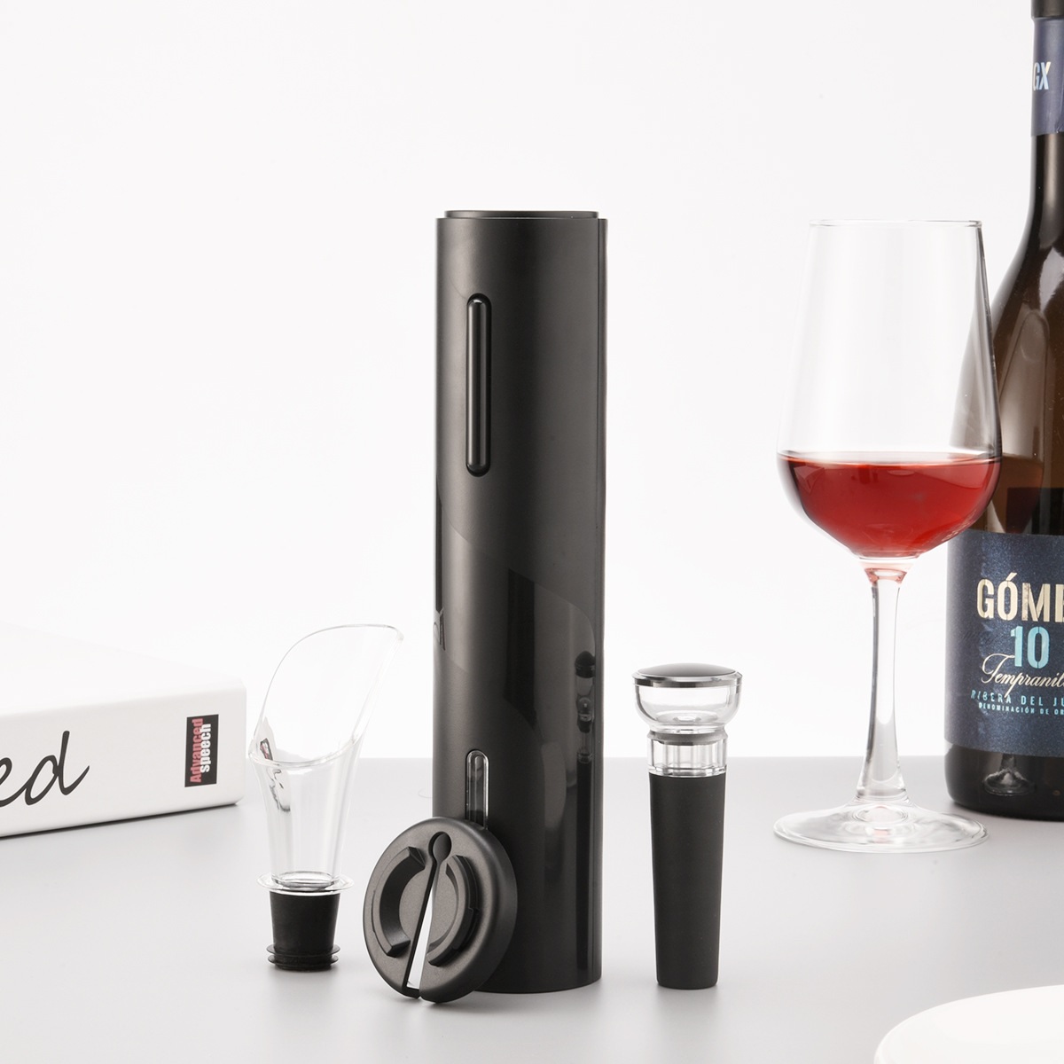 Bộ dụng cụ mở rượu vang tự động 4 trong 1 chạy bằng pin sạc USB QN12