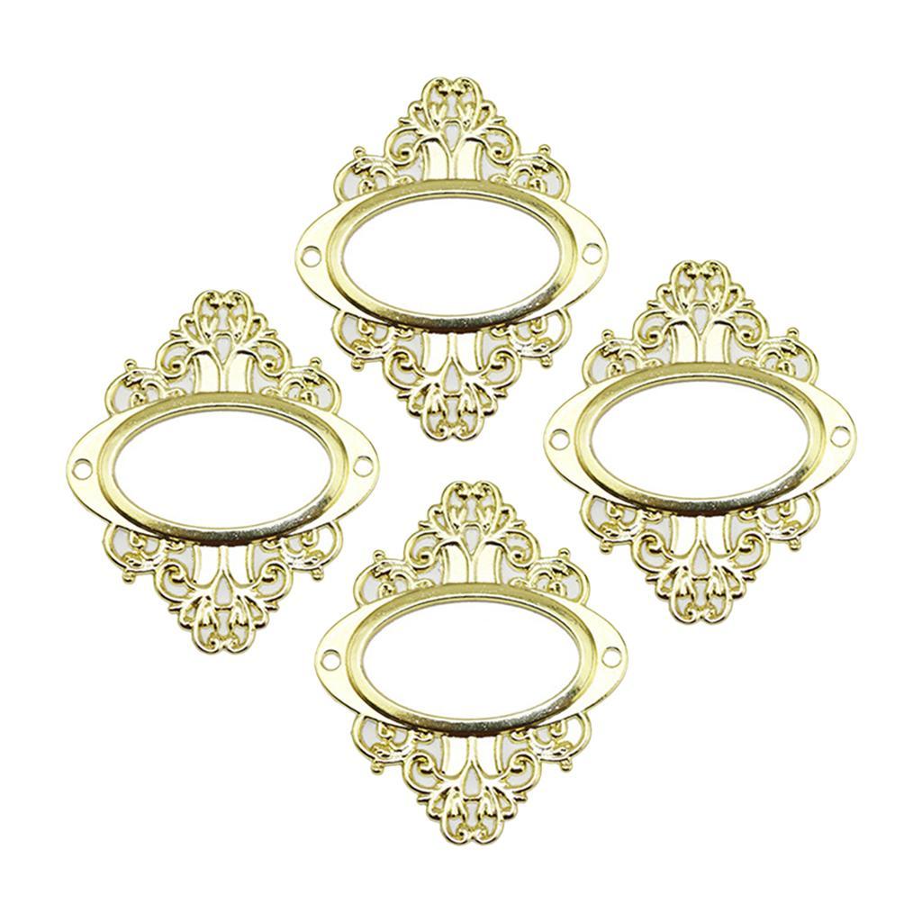 4PCS Vintage Drawer Label Tag Holder Pull Handle