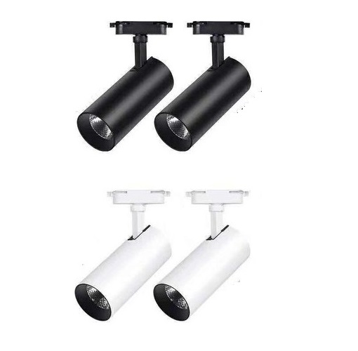 Combo 2 đèn led rọi ray ống bơ 12w + thanh ray 0.5m - Trắng