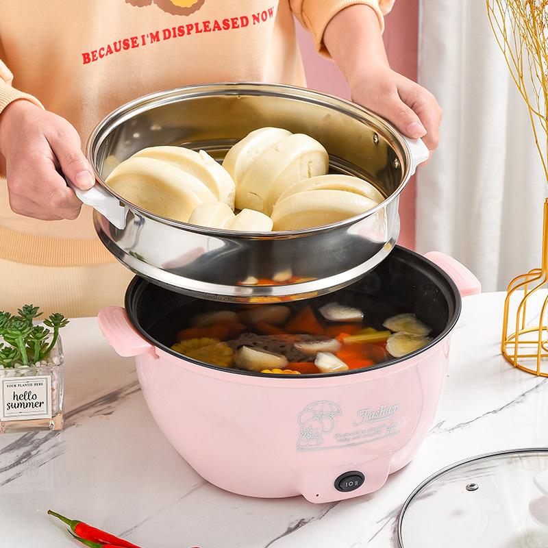 Đặc Biệt Mới Nhiều Màu Sắc Điện Nồi Lẩu Hấp Chảo Chống Dính Chảo Mini Nồi Đồ Gia Dụng