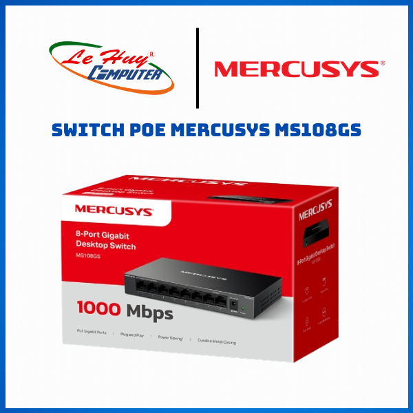 Switch Mercusys 8 Port 10/100/1000 Mbps MS108GS - Hàng Chính Hãng