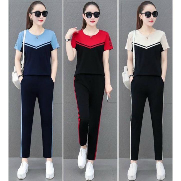 SÉT BỘ THUN COTTON THỂ THAO PHỐI MÀU