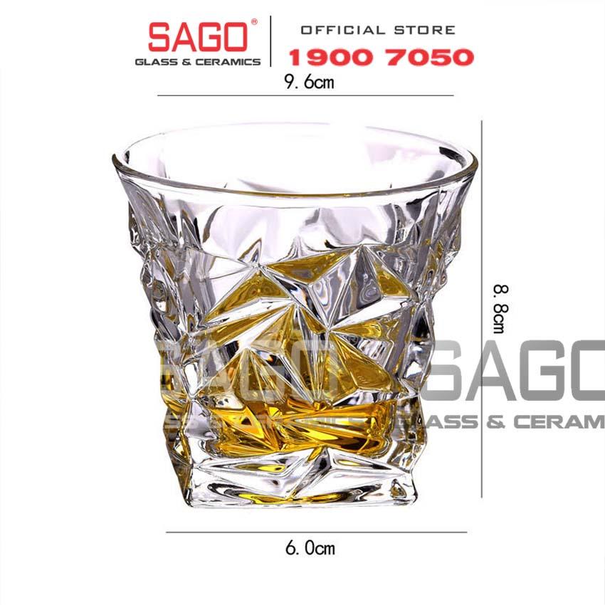 Ly Thủy Tinh Elegant whiskey Diamond Rock Glass 260ml | Cốc Thủy Tinh cao cấp