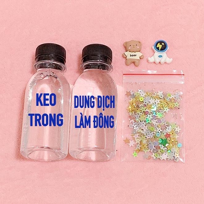 Bộ Kit Làm Slime Trong Water Slime Tiết Kiệm Cho Học Sinh - Tặng Kèm 2 Charm - Nguyên Liệu Làm Slime