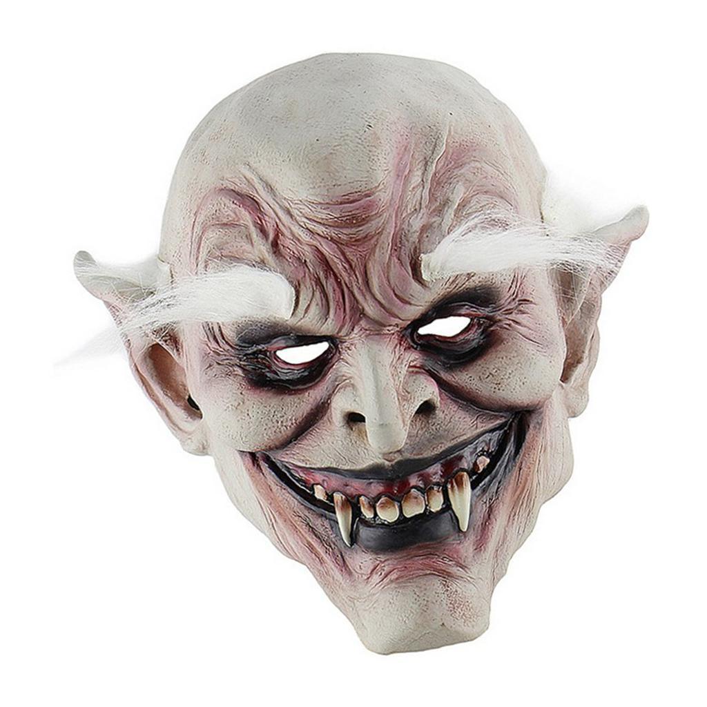 Halloween Costume Mask Full Head White Hai