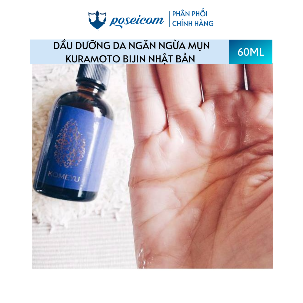 Serum Tinh Dầu Gạo Dưỡng Trắng Da Và Ngăn Ngừa Mụn Kuramoto Bijin Rice Beauty Oil 60ML Poseicom 4992969002941