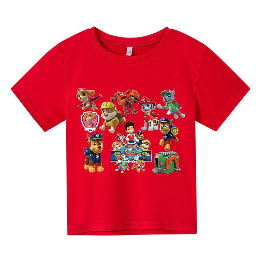 Áo thun trẻ em gia đình chó paw 4 màu Có size người lớn, King Cotton