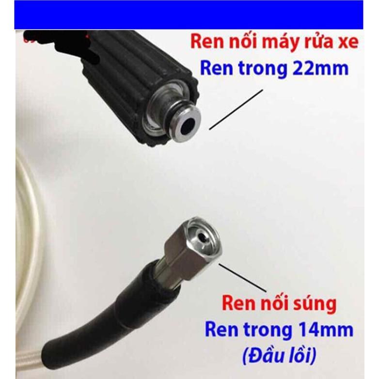 Dây rửa xe cao áp cho máy xịt rửa áp lực 12m - Ren trong thuận tiện
