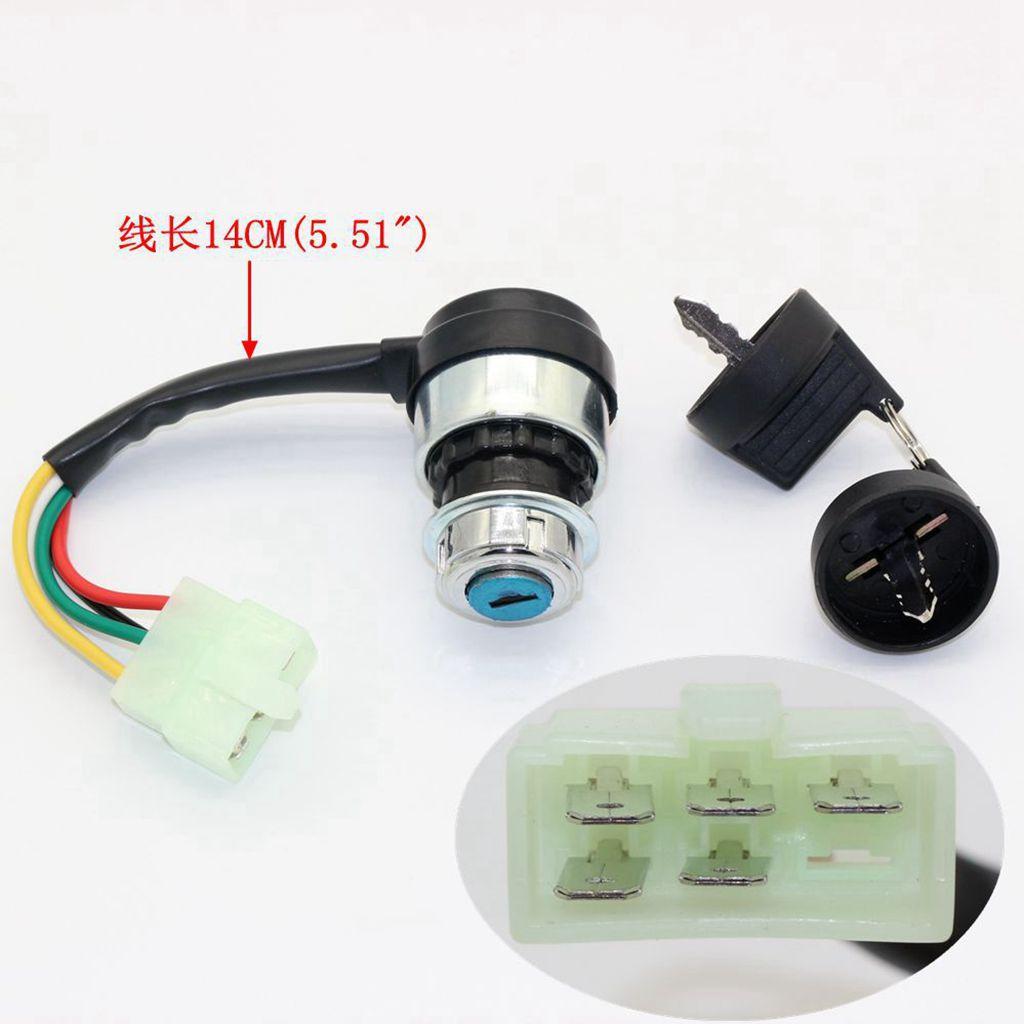 5 Wire Ignition Key Switch for 110/125/150cc Quad Dirt Bike ATV Buggy