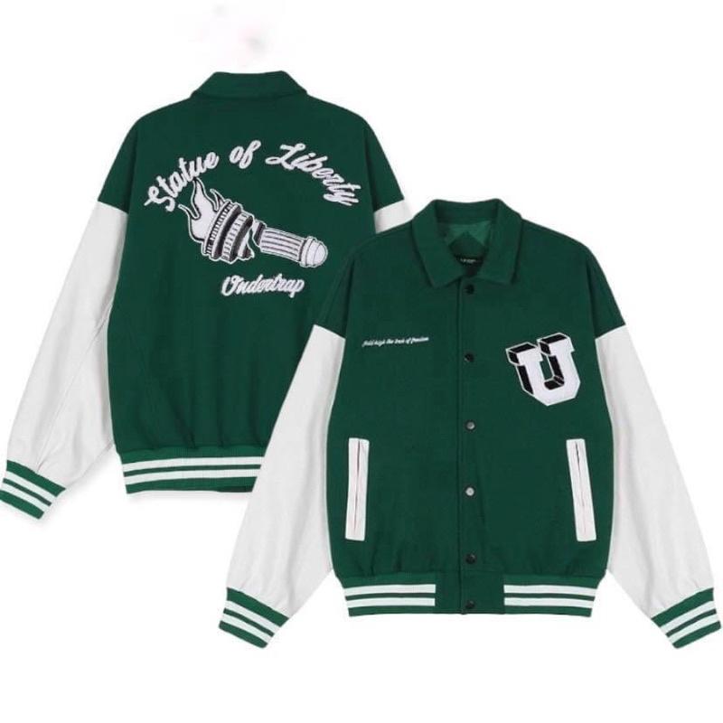 ÁO VARSITY JACKET BOMBER UNDERTRAP - Áo Nỉ Bomber Cotton Siêu Rẻ Phù Hợp Nam Nữ có ảnh thật