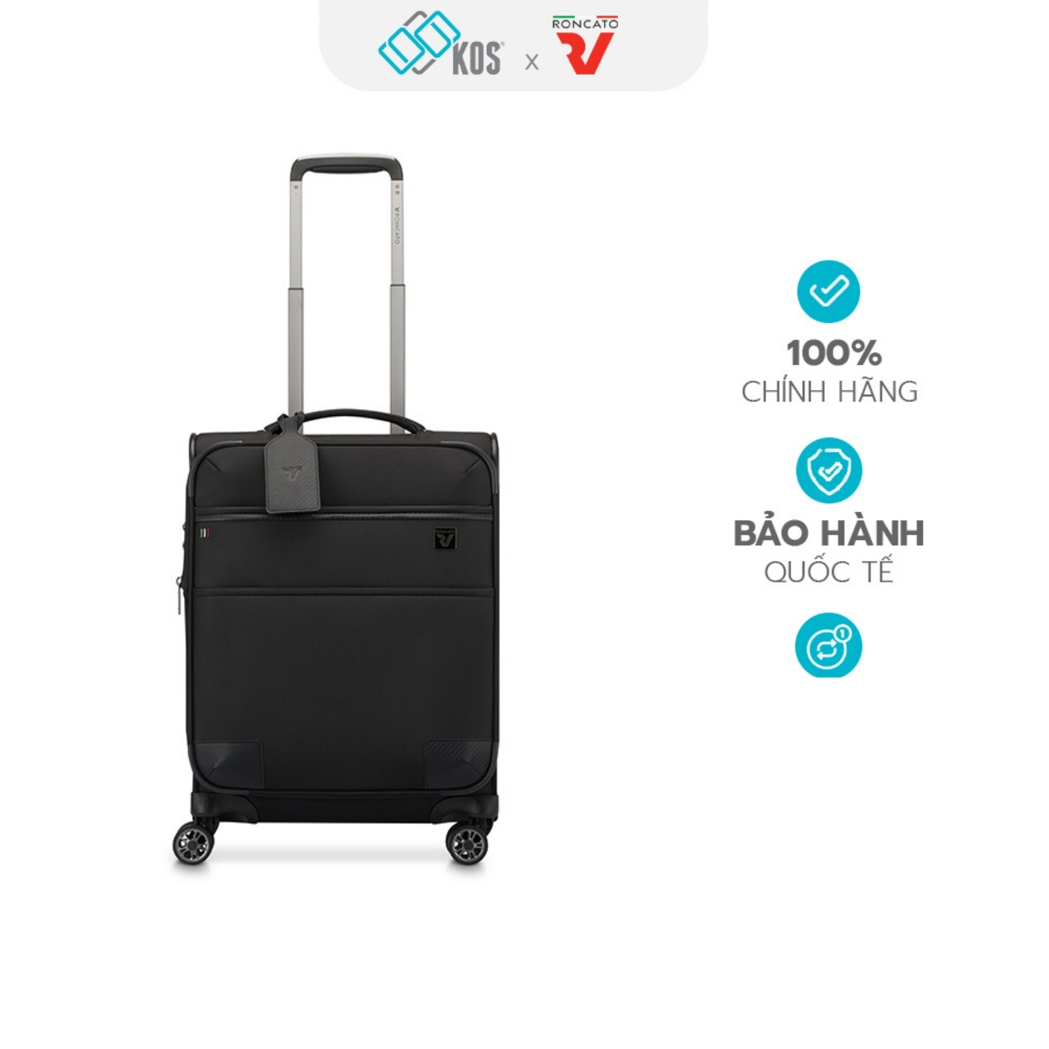 Vali vải cao cấp Roncato Uno Soft 3.0 Size S (20 Inch) - Vải 1680D Nylon/ Polyester Kháng nước vượt trội, Thương hiệu Ý