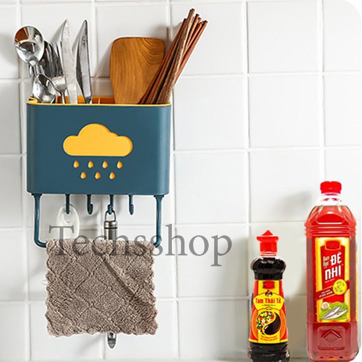 Kệ Để Bàn Chải Kem Đánh Răng 2 Lớp Hình Đám Mây Mưa - Kệ Nhựa Để Đồ Phòng Tắm, Phòng Bếp
