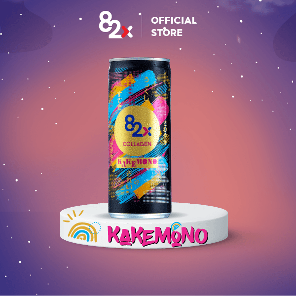 82X SET QUÀ KAKEMONO " RẠNG RỠ " pack 3 lon - Nước uống giải khát chứa Collagen 0ckal đến từ Thái Lan 245ml/lon.