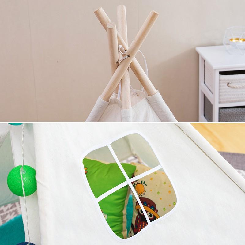 Lều vải tam giác cao cấp vải cotton canvas và gỗ tự nhiên kích thước 110cm