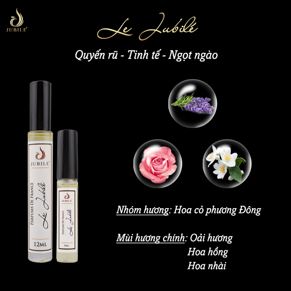 Le by Jubilé - Tinh dầu nước hoa Pháp nữ Dạng lăn 12ml Thơm Lâu, Sang Trọng, Quyến Rũ