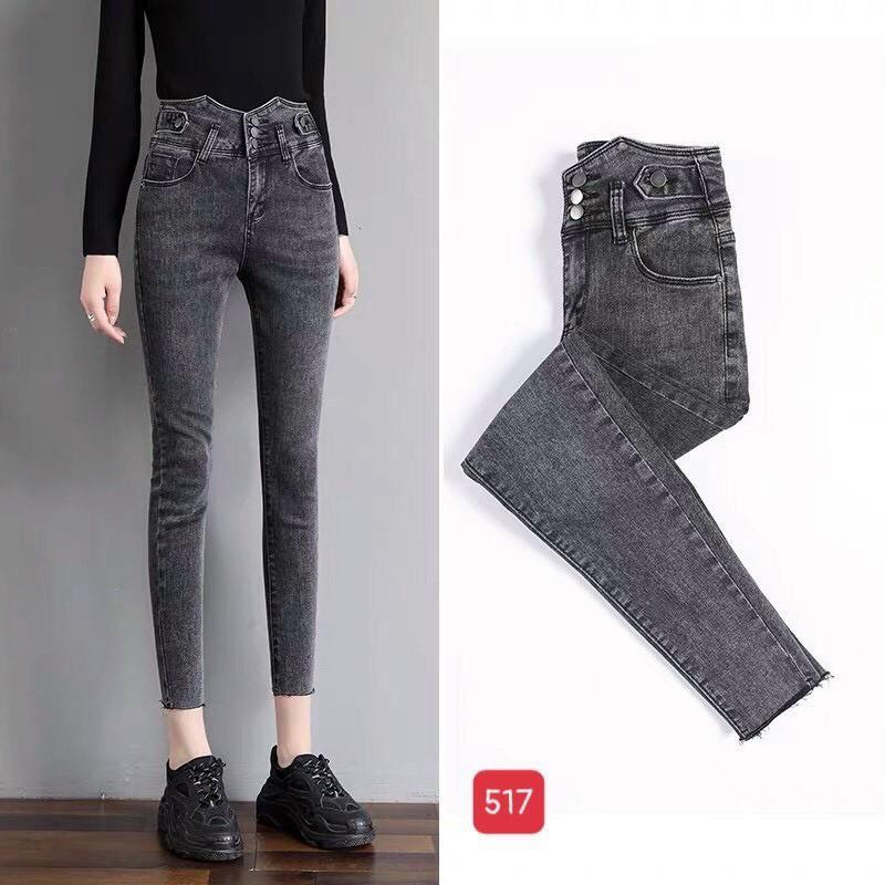 Quần Jeans Nữ Lưng Cao Chất Jean Co Giãn, Quần Bò Nữ Ống Suông Thời Trang MuradFashion NT02