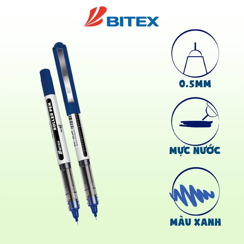 Bút lông bi Bitex R02 mực xanh, đỏ, đen ngòi 0.5mm