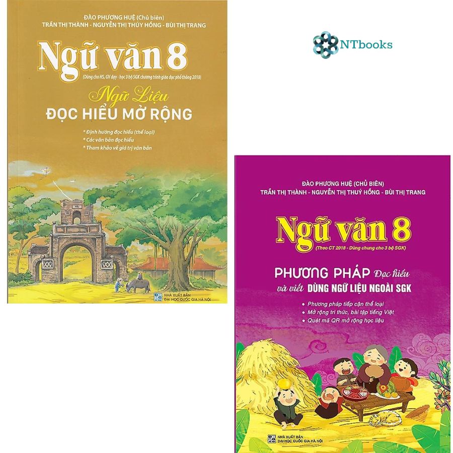 Combo 2 cuốn sách Ngữ Văn 8 - Ngữ liệu đọc hiểu mở rộng + Phương pháp đọc hiểu và viết (Dùng ngữ liệu ngoài sgk)