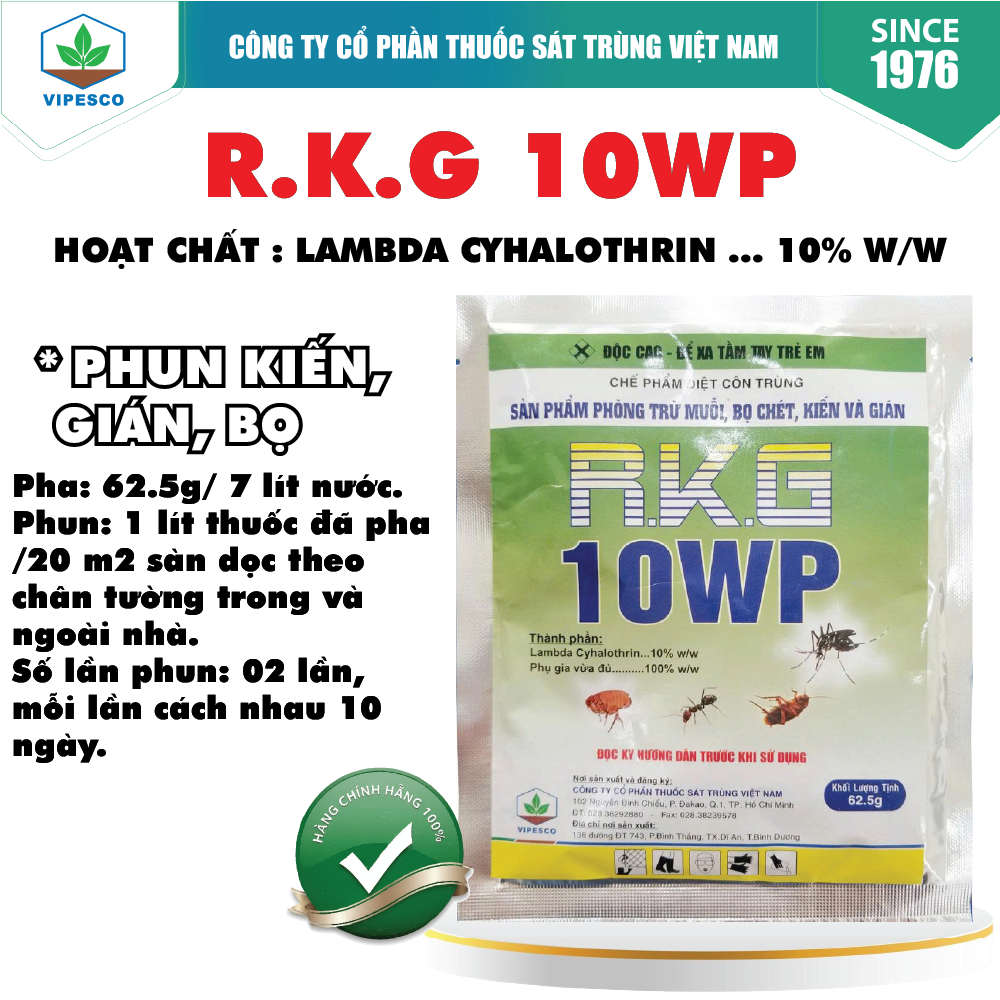 RKG 10WP - PHÒNG TRỪ MUỖI, BỌ CHÉT, KIẾN & GIÁN