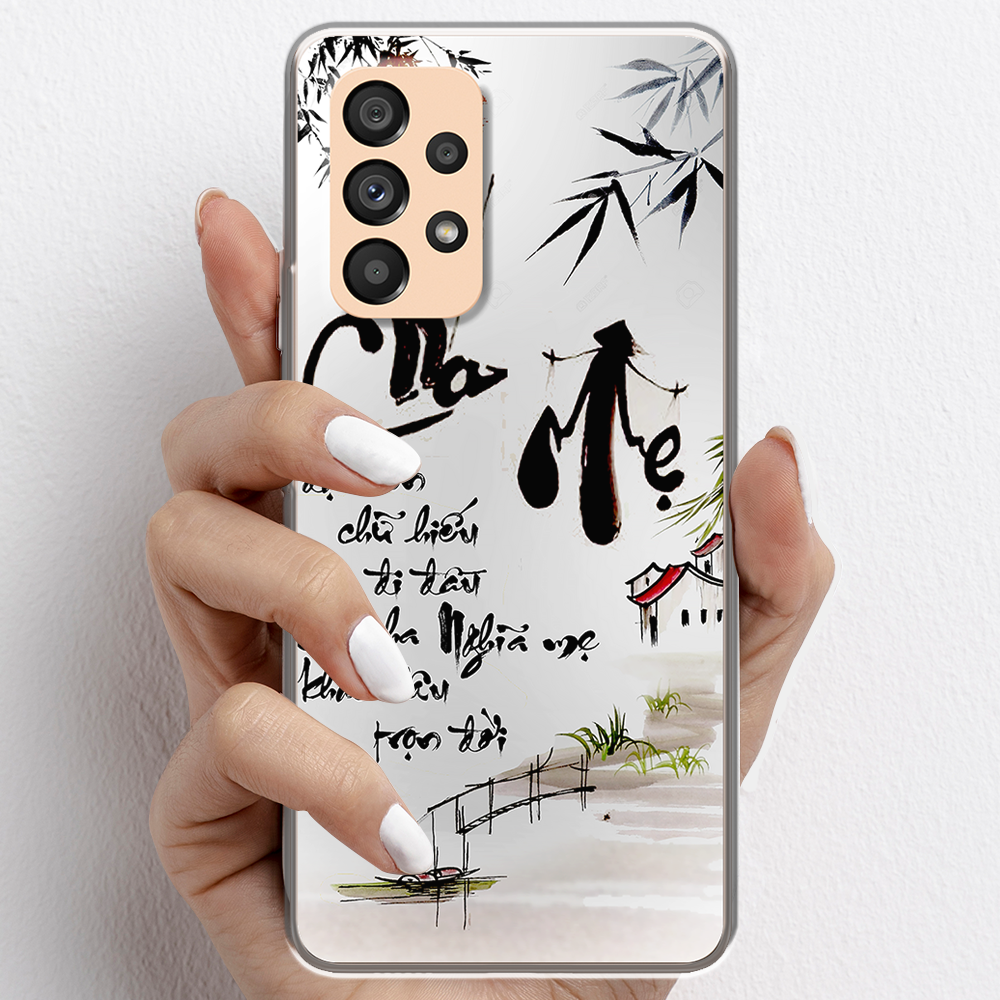 Ốp lưng cho Samsung Galaxy A72, Samsung Galaxy A73 5G nhựa TPU mẫu Thư pháp cha mẹ