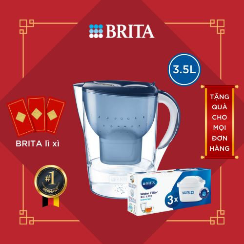 Combo Bình Lọc Nước BRITA Marella XL 3.5L kèm Hộp 3 lõi lọc BRITA Maxtra Plus - Hàng Chính Hãng