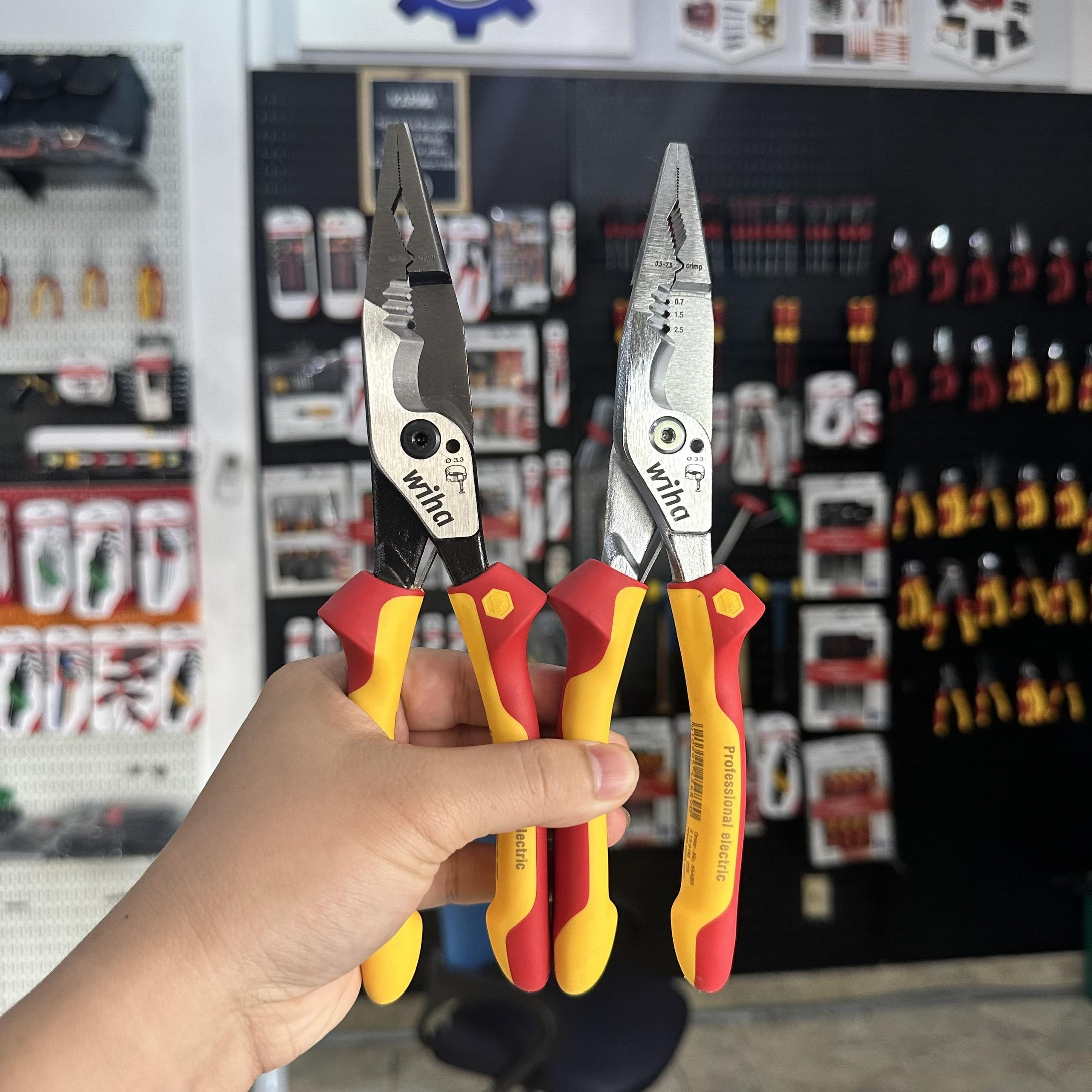 Bộ 2 Kìm Đa năng 8 trong 1 Wiha cách điện 1000V chuyên nghiệp 45490 &amp; 45489