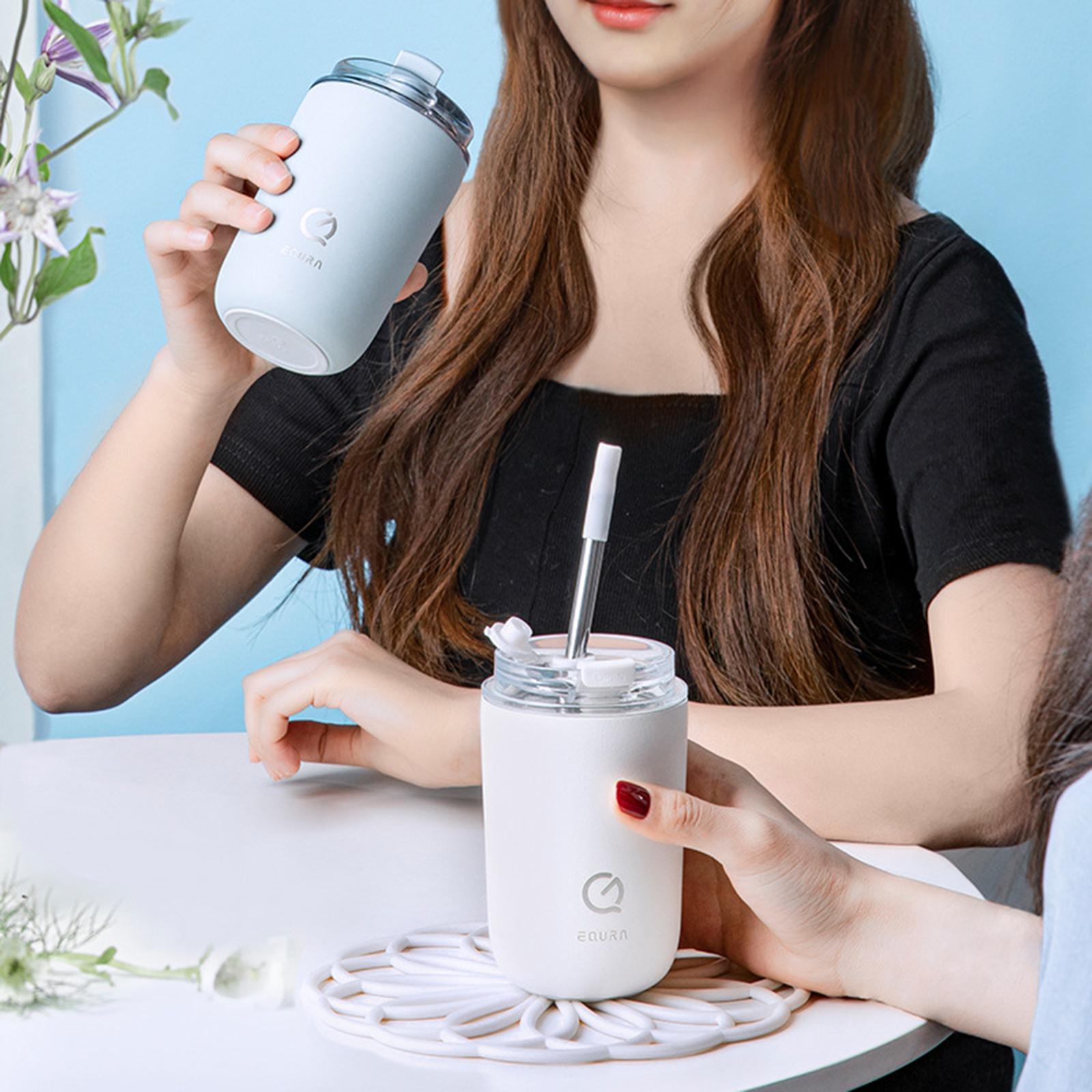 280ml Travel Tumbler Insulated 304 Stainless Steel Coffee Cup with Lid & Straws Hot & Cold Coffee Cup for Backpacking, Camping, Office or Car