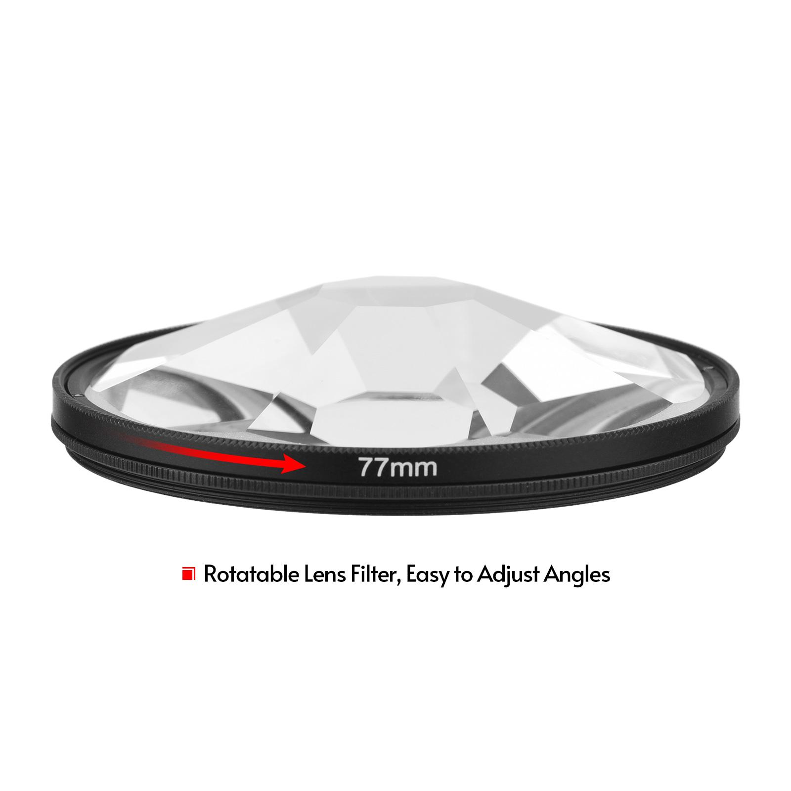 77mm Octaprism Kaleidoscope Lens Filter Optical Glass Lens Filter Professional Photography Accessory for DSLR Camera