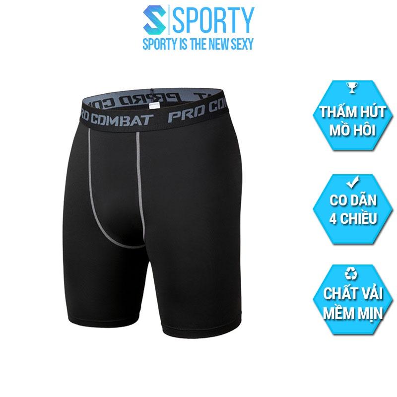 Quần đùi giữ nhiệt nam SPORTY tập thể thao, chất liệu cao cấp co dãn đa chiều