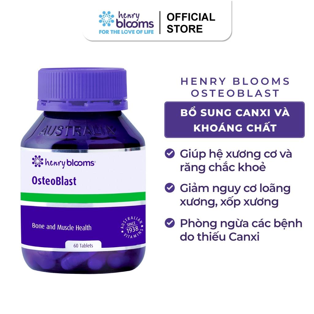 Viên Uống Bổ Sung Canxi Henry Blooms Osteoblast Giúp Xương và Răng Chắc Khỏe 60v