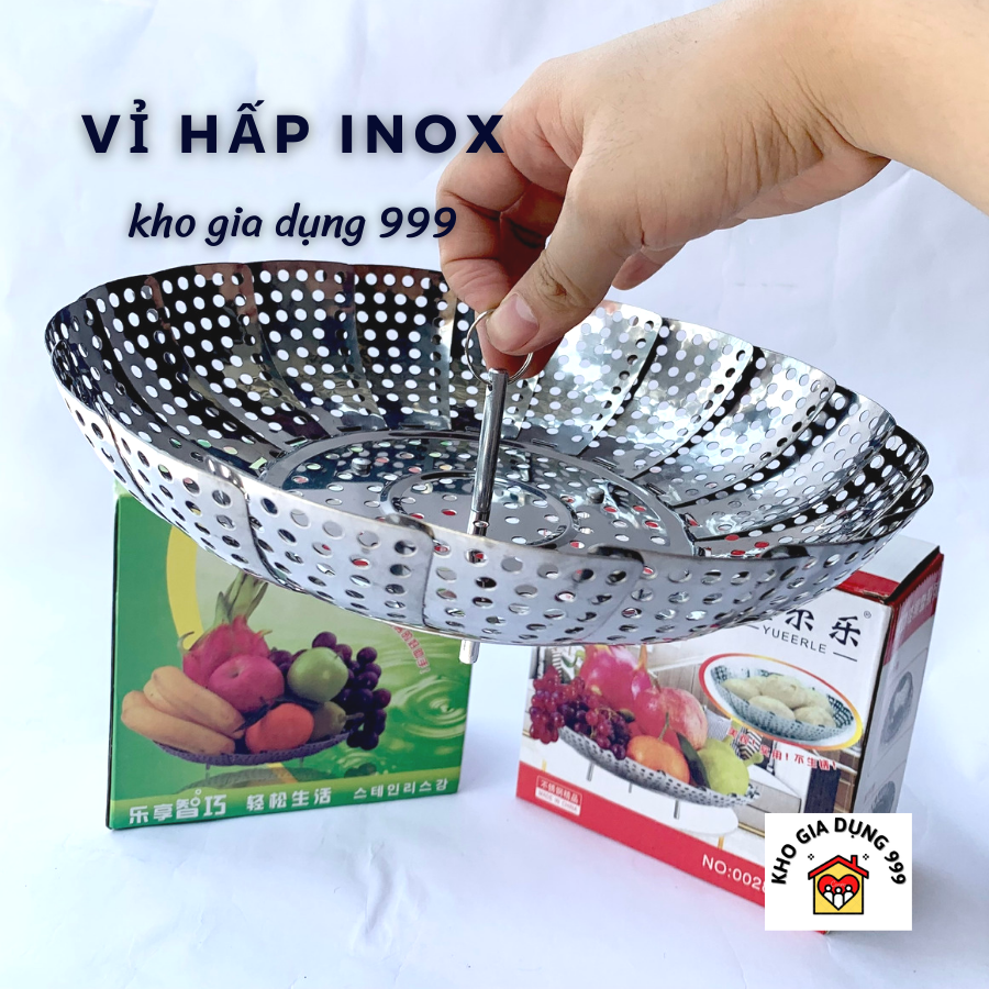 XỬNG HẤP VỈ HẤP INOX - Gập & xòe dễ dàng theo kích thước nồi