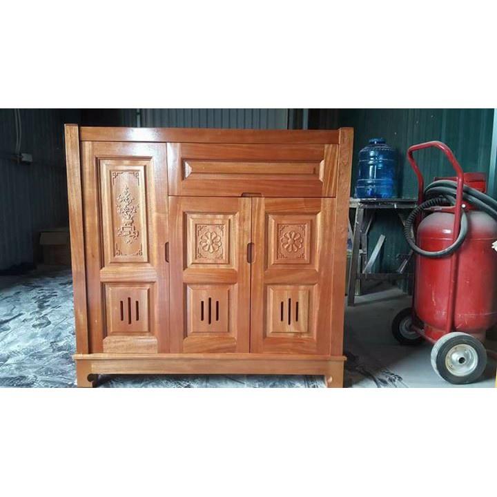 Tủ giầy gỗ xoan đào 3 cánh đẹp