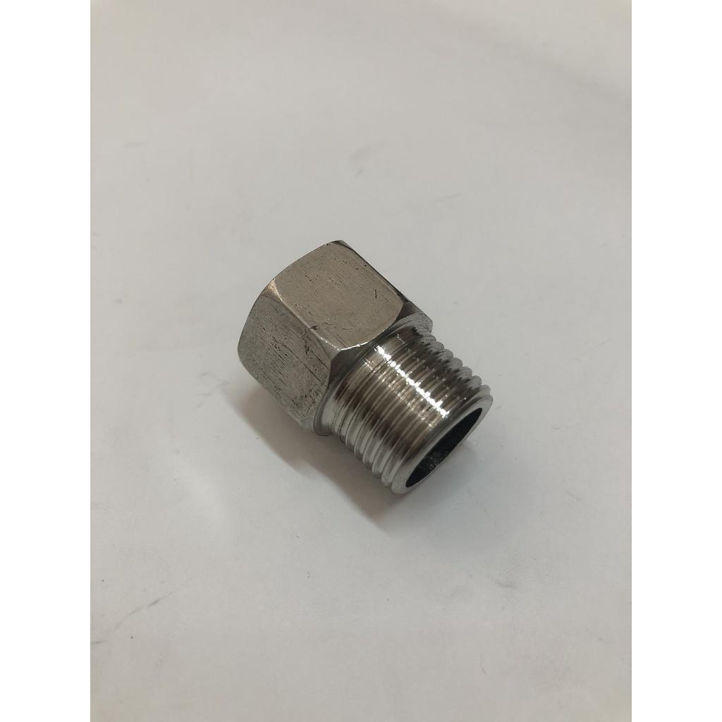 Nối Hụt Ren Trong 21 mm Ren Ngoài 21mm Inox