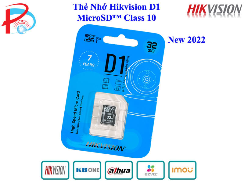 Thẻ Nhớ Hikvision 64G/32GB MicroSD Class 10 D1 Tốc Độ Cao Box Xanh Chuyên dùng cho Camera, Điện Thoại, Máy Ảnh... - Hàng Chính Hãng BH 7 Năm