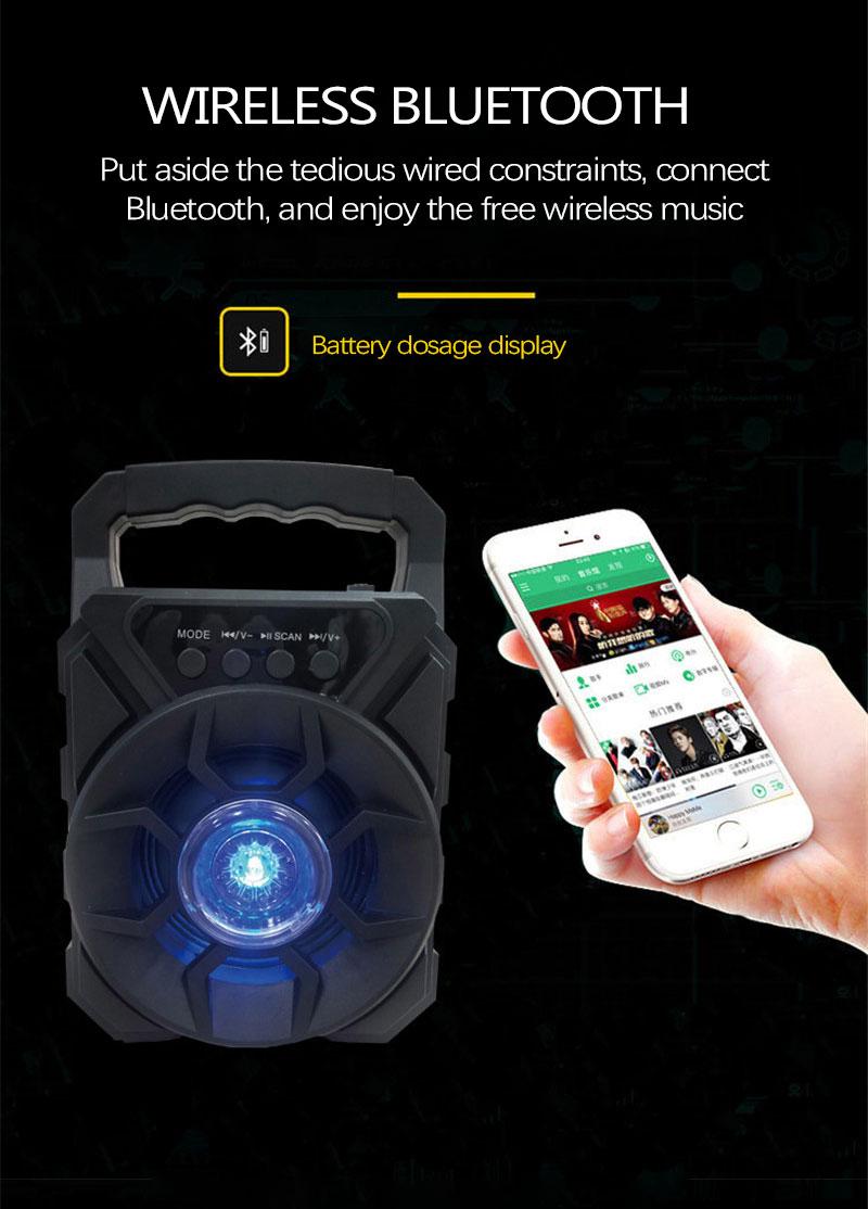 Loa Bluetooth độ trung thực cao Loa ngoài trời Mini âm thanh bền bỉ Loa không dây Đài FM Âm thanh vòm Karaoke Màu sắc: xanh dương