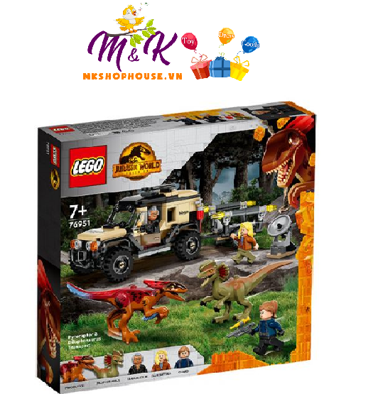 LEGO JURASSIC WORLD 76951 Vận Chuyển Khủng Long Pyroraptor & Dilophosaurus