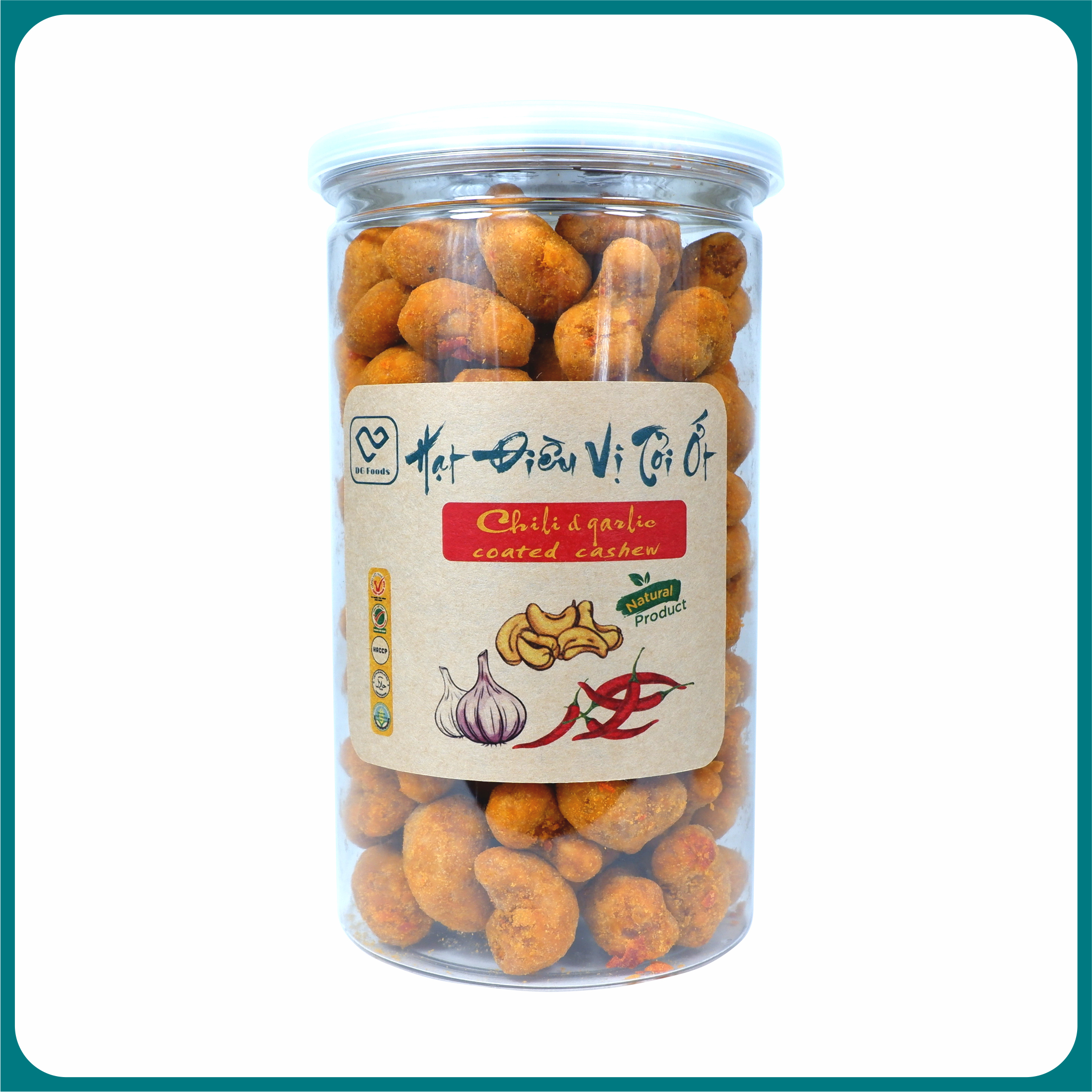 340g Hạt Điều vị Tỏi Ớt cao cấp DGfoods - Hàng Việt Nam Chất lượng cao; Haccp; Halal