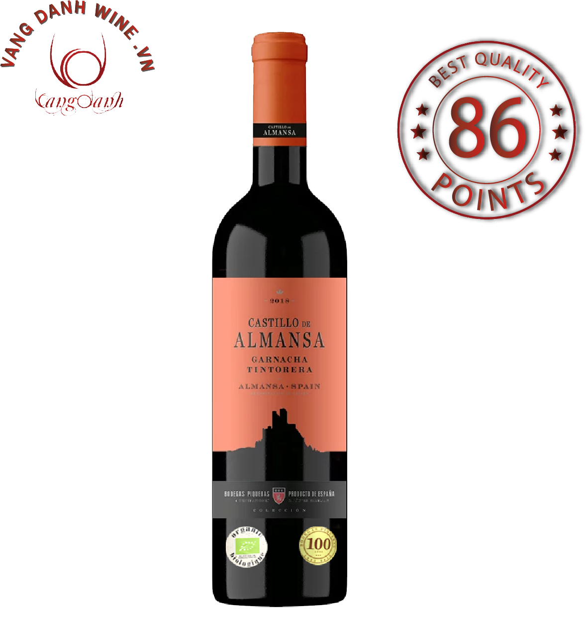 Rượu Vang Organic hữu cơ Castillo de Almansa Coleccion Garnacha Tintorera (Tây Ban Nha) kèm túi hộp,đồ khui