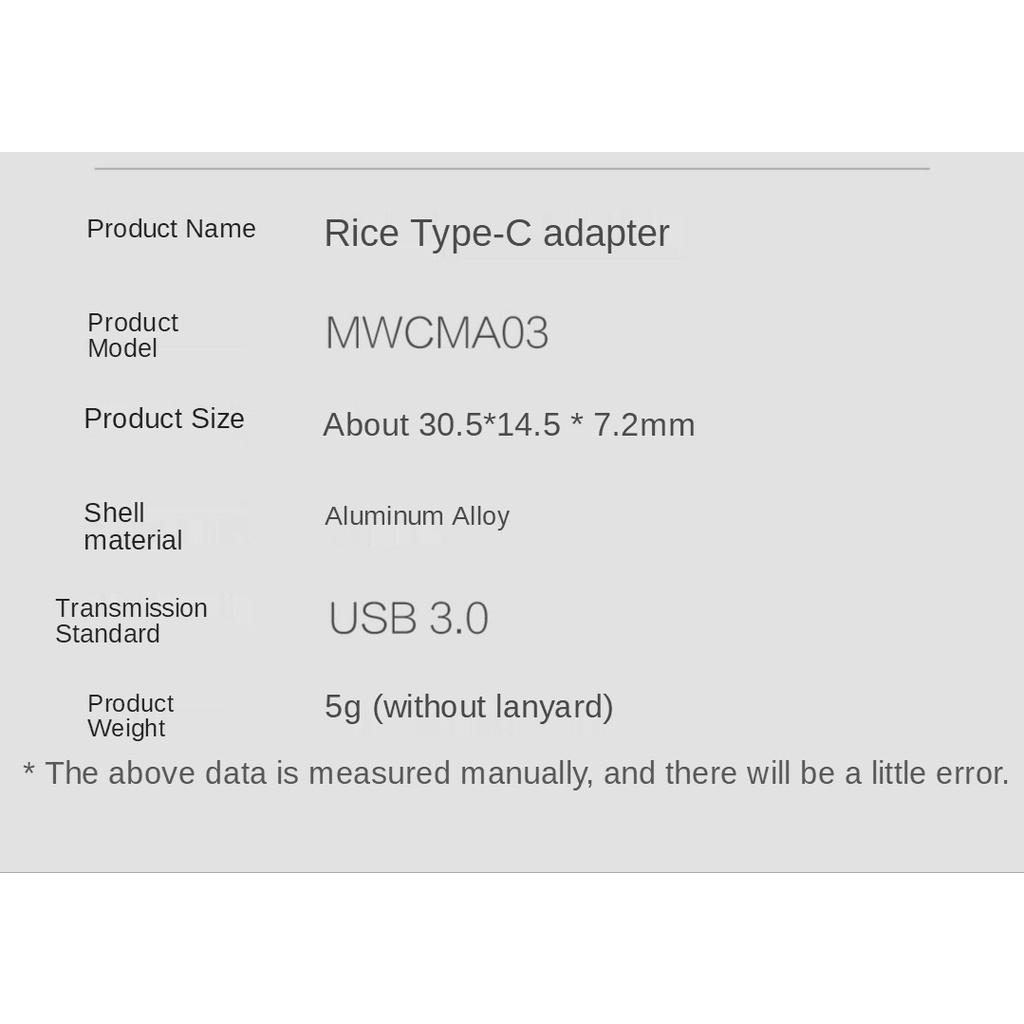 Đầu Chuyển Đổi Xiaomi Youpin Miiiw USB 3.0 Type-C OTG Dành Cho Laptop/Điện Thoại Di Động