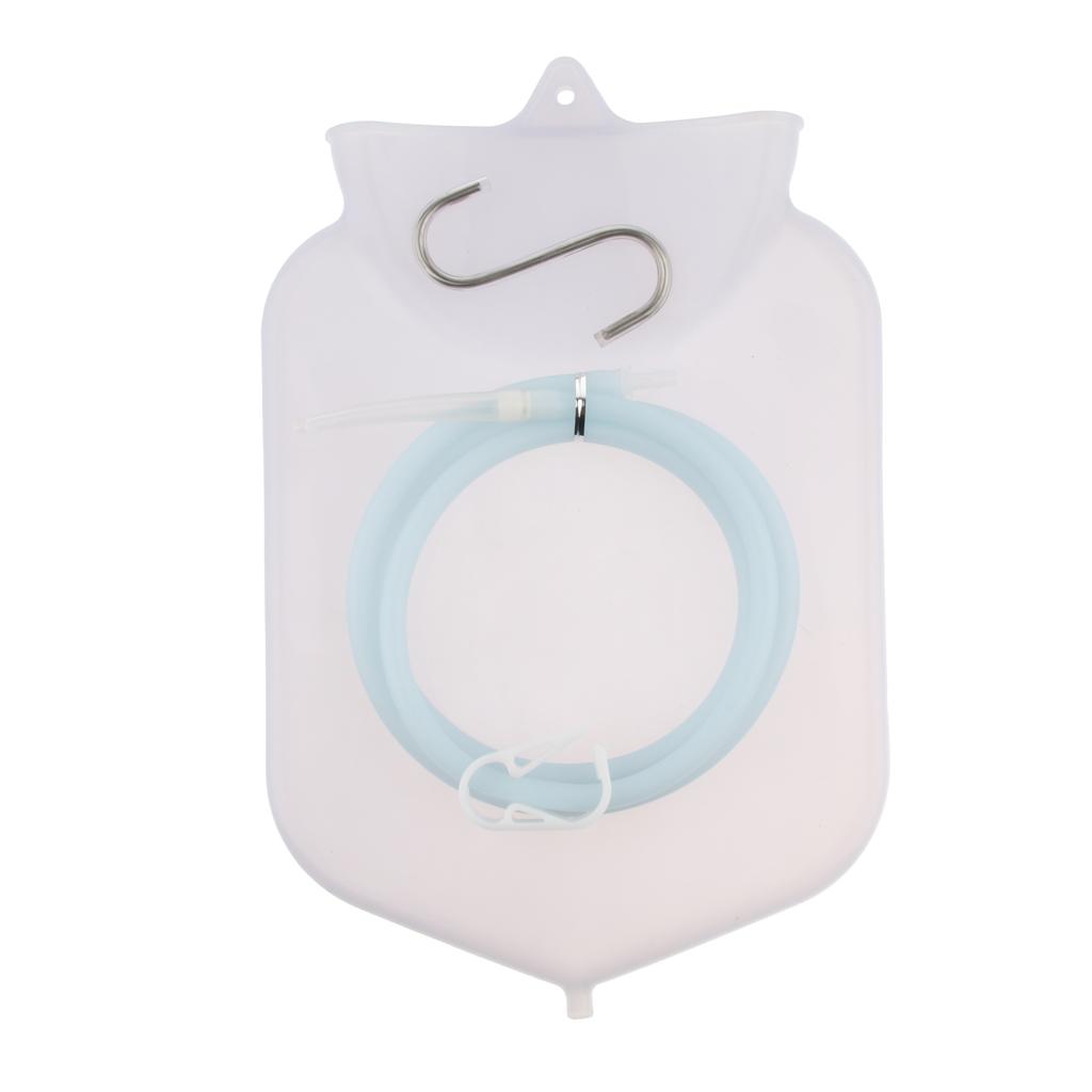 Men Women Enema Bag Kit Clean Anal Rubber Douche with Nozzle Tips Set 2L