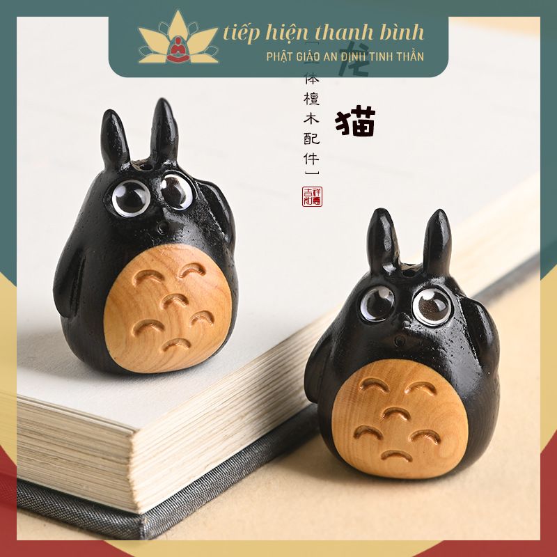 Tượng Totoro Gỗ Mun Làm Móc Khóa