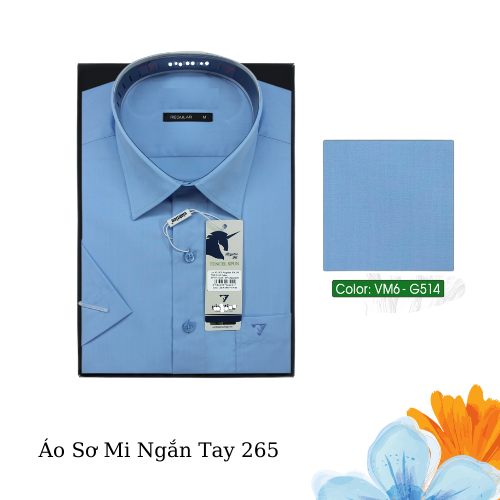 Áo Sơ Mi Ngắn Tay Trơn Màu Vạt Bầu Form Regular 265
