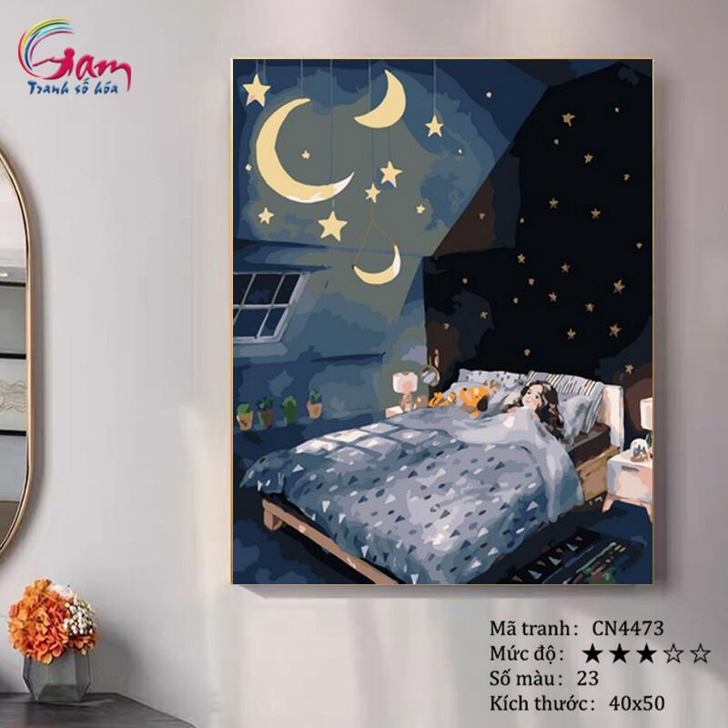 Tranh sơn dầu số hoá tự tô màu Gam CN4473 40x50cm căng sẵn khung