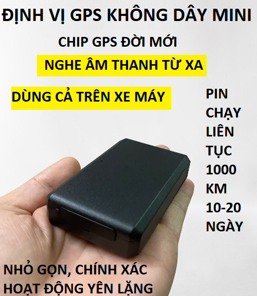 Định vị không dây ô tô, xe máy mini chip thế hệ mới nghe âm thanh, pin 20-35 ngày, chính xác cực cao